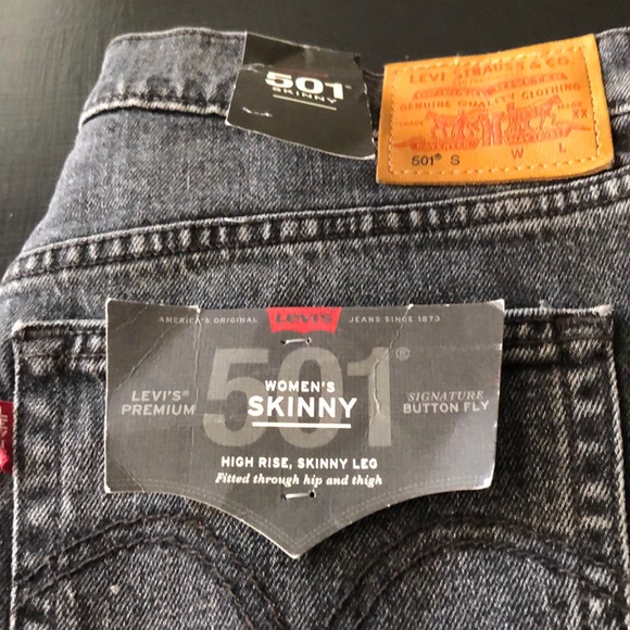 NWT Black Levi’s 501 women’s skinny high rise skin - Picture 9 of 13